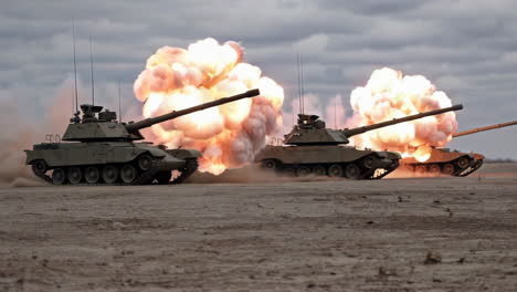 military tanks firing