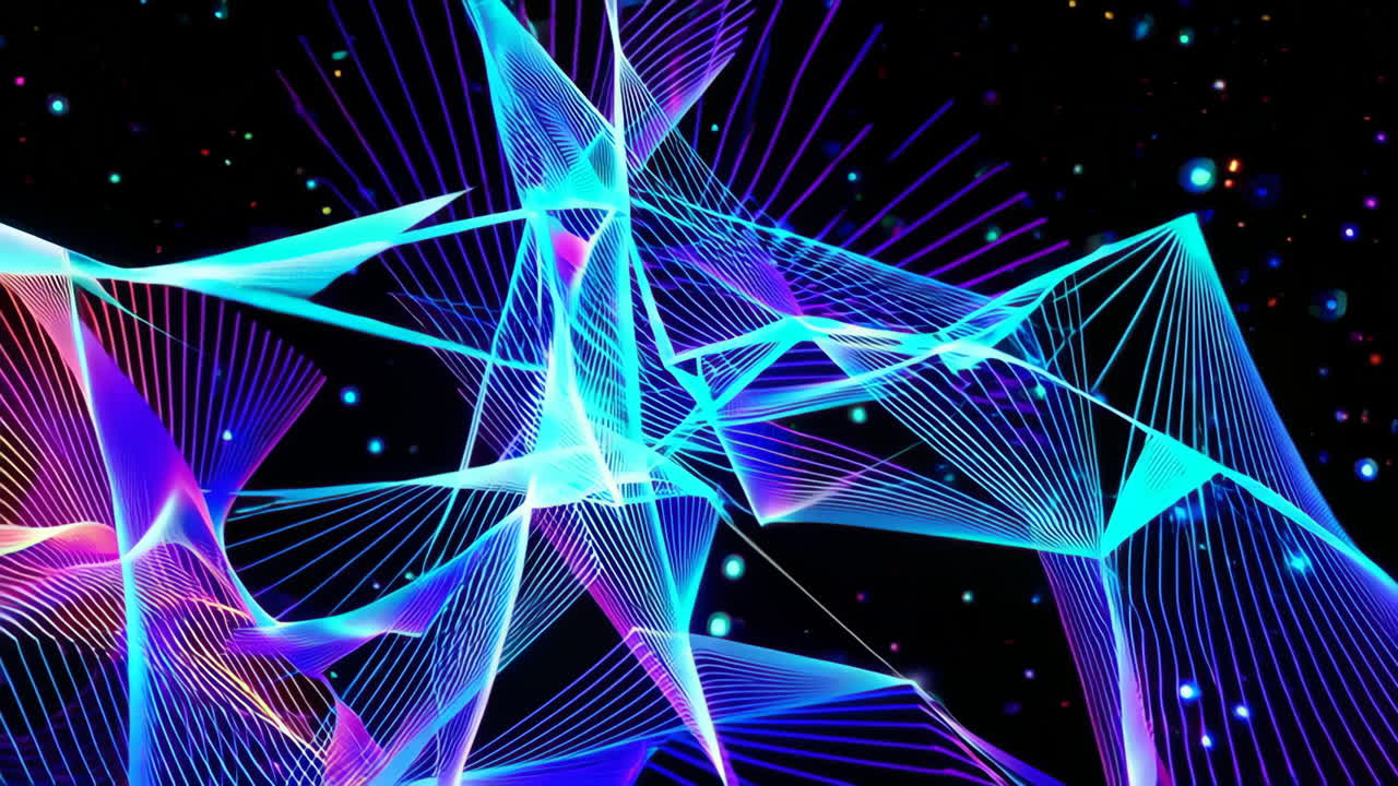 Abstract Neon Light Geometric Design