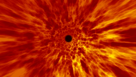 volando a través del túnel de plasma de fuego