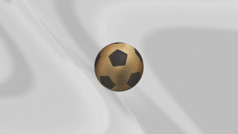 animation of soccer ball over grey background with waves