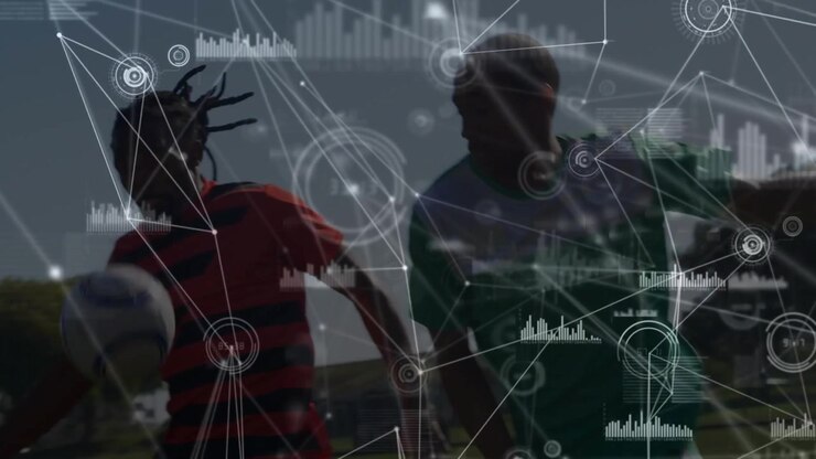 Animation of data processing over diverse male soccer players