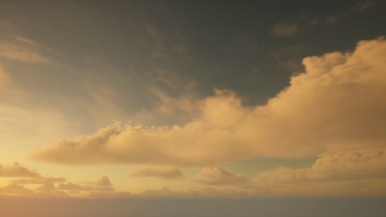 3d 시각화에 대한 떠오르는 태양의 구름 하늘 시간 지연