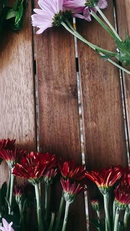 flowers on a wooden table