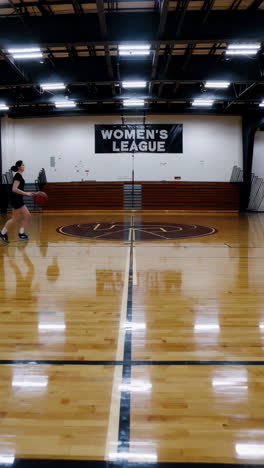 empty women's league basketball court