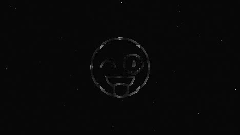 line smile hud holographic symbol on digital old tv screen seamless loop glitch animation. hearts. dynamic retro and joyful. colorful and vintage video footage.