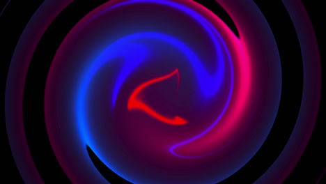 computer generated abstract twist background. 3d rendering circular merger of neon color lines