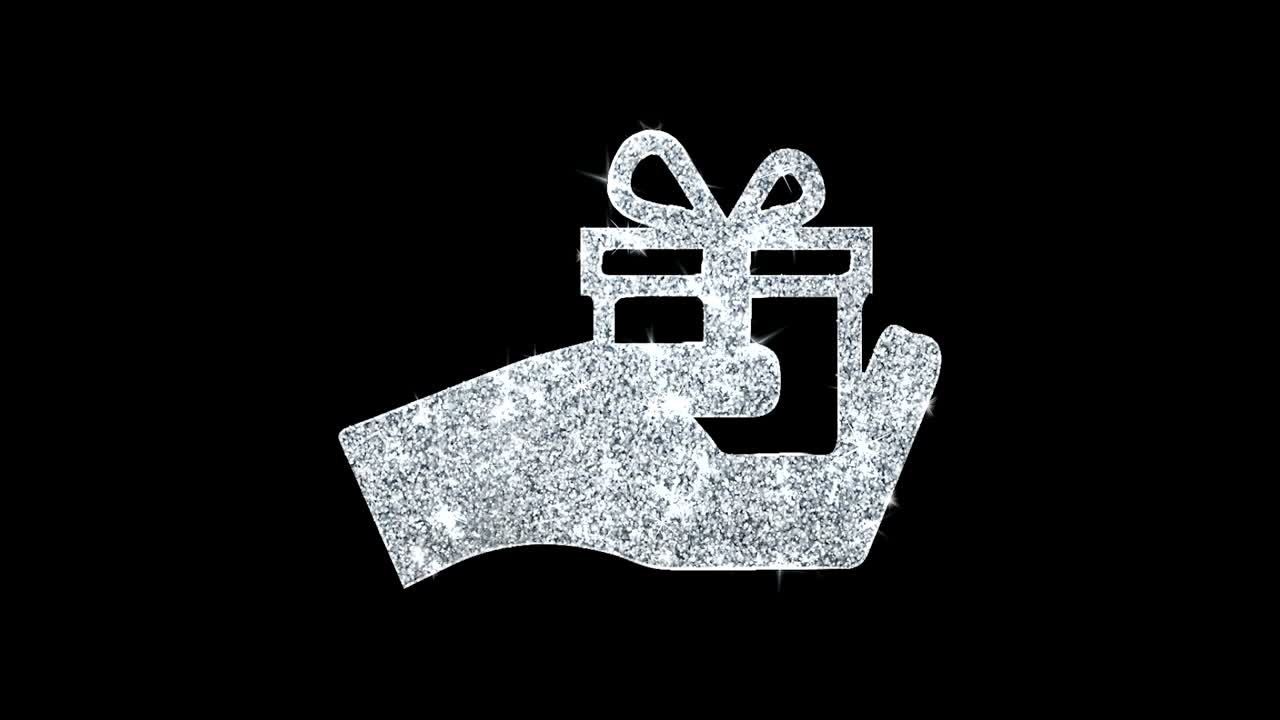 생일 선물 상자 글리치 아이콘 반이는 반이는 루프 박이는 입자