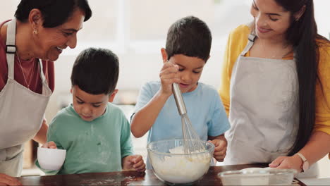 Happy-grandmother,-mom-or-children-baking