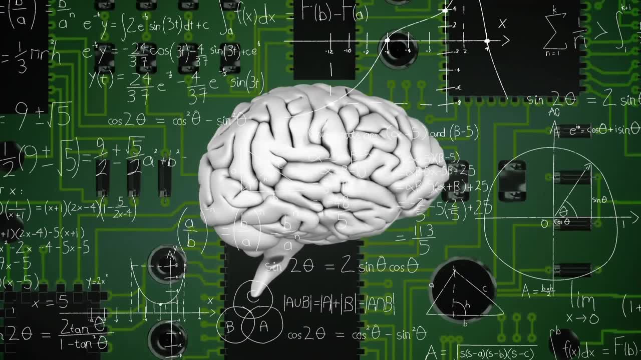 Animation of human brain and mathematical data processing