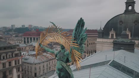 Luftstadt-Lemberg,-Ukraine.-Europäische-Stadt.-Beliebte-Gegenden-Der-Stadt.-Lemberger-Oper