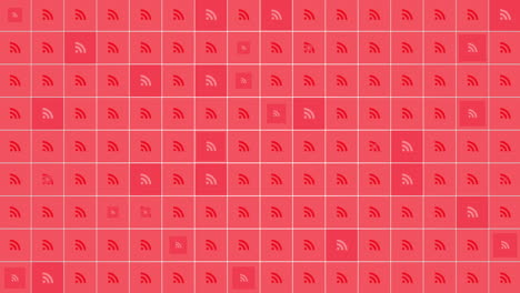 fondo rojo vibrante con ondas de radio parecidas a una antena - que simboliza la comunicación