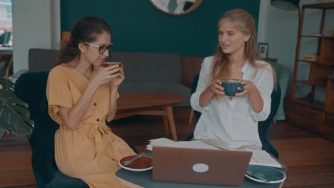 two women having a coffee meeting