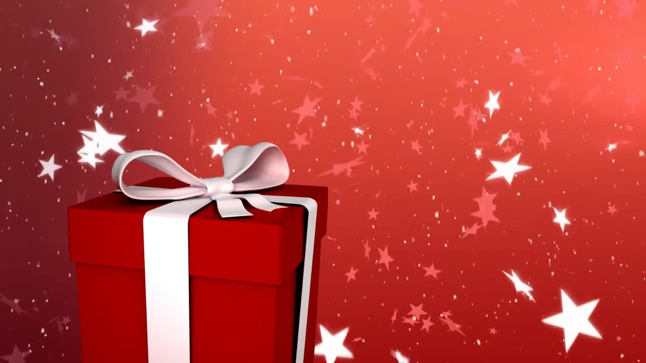 la nieve cayendo y el regalo de navidad