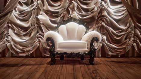 luxurious theater curtain stage with chair