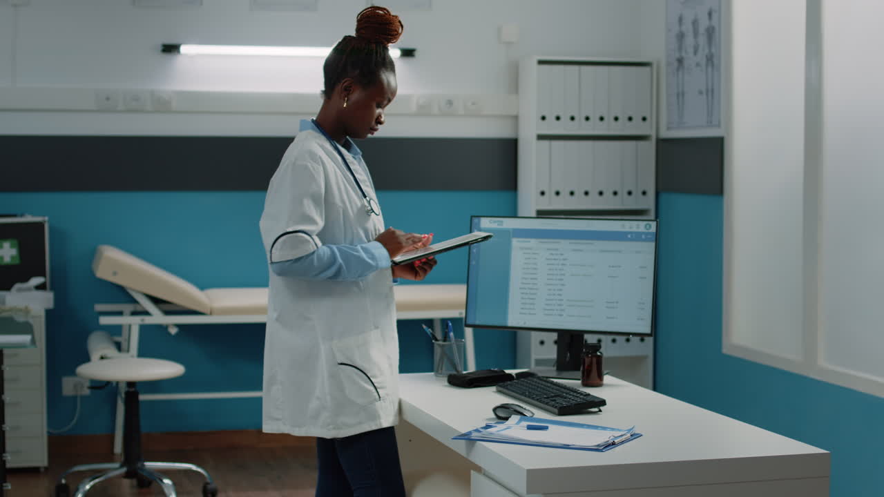 Medical staff working in a hospital office