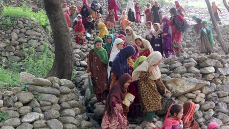 girls in a remote village are going to school