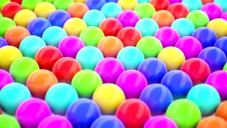 bolas de colores, bucle sin costuras animación en 4k. renderización en 3d