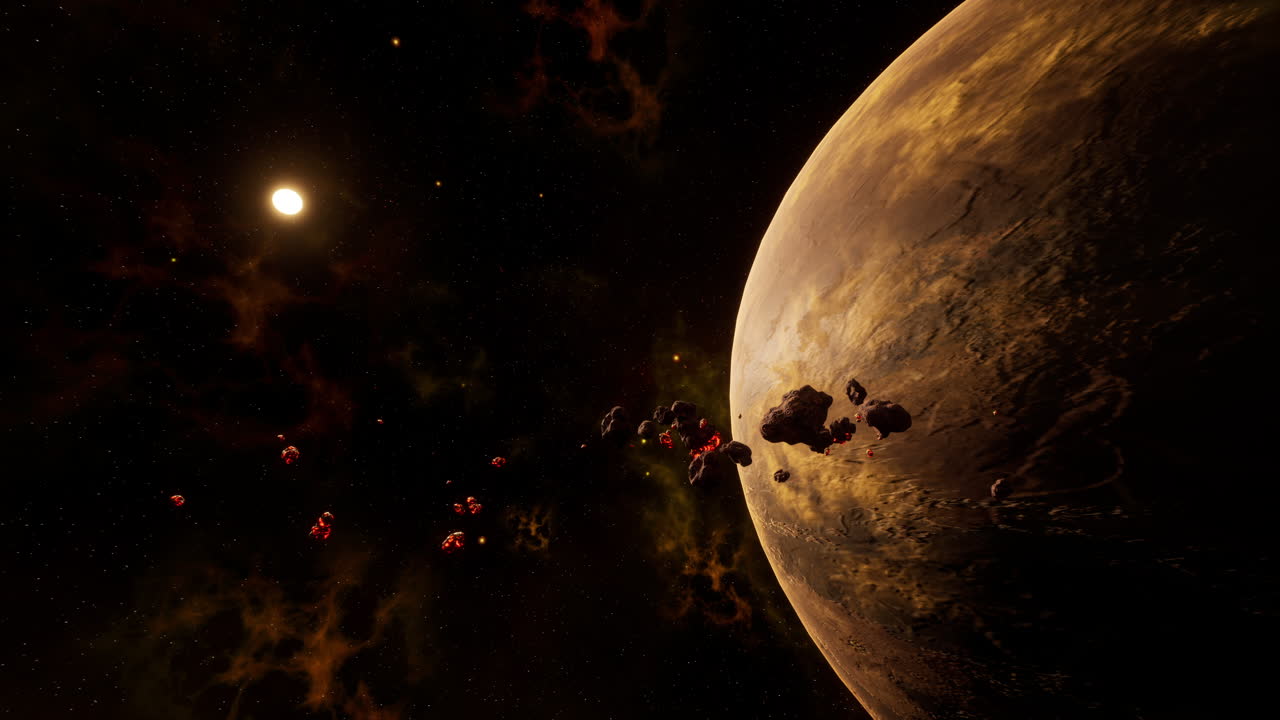 A large cluster of asteroids near an unknown planet