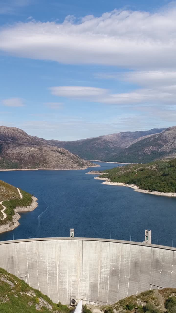 Dam of Vilarinho das Furnas in Portugal Vertical Video