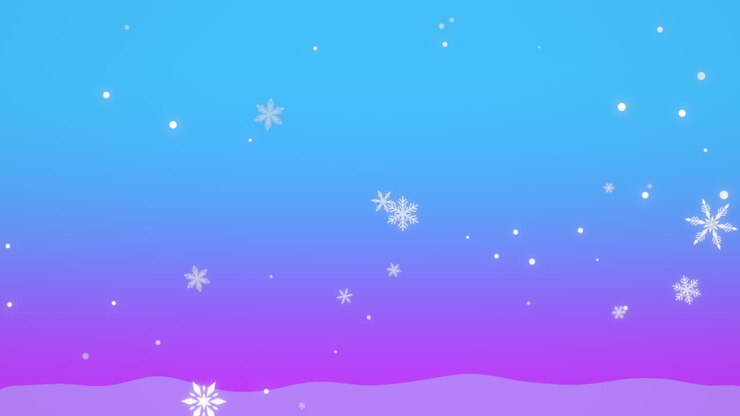 fiocchi di neve bianchi e luccichii che cadono nel cielo invernale viola