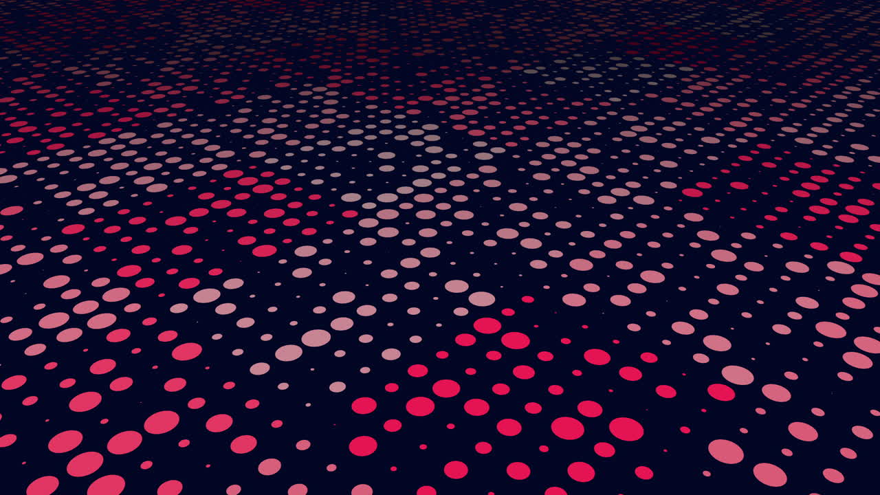 Dynamic pink abstract art with red and white dot pattern