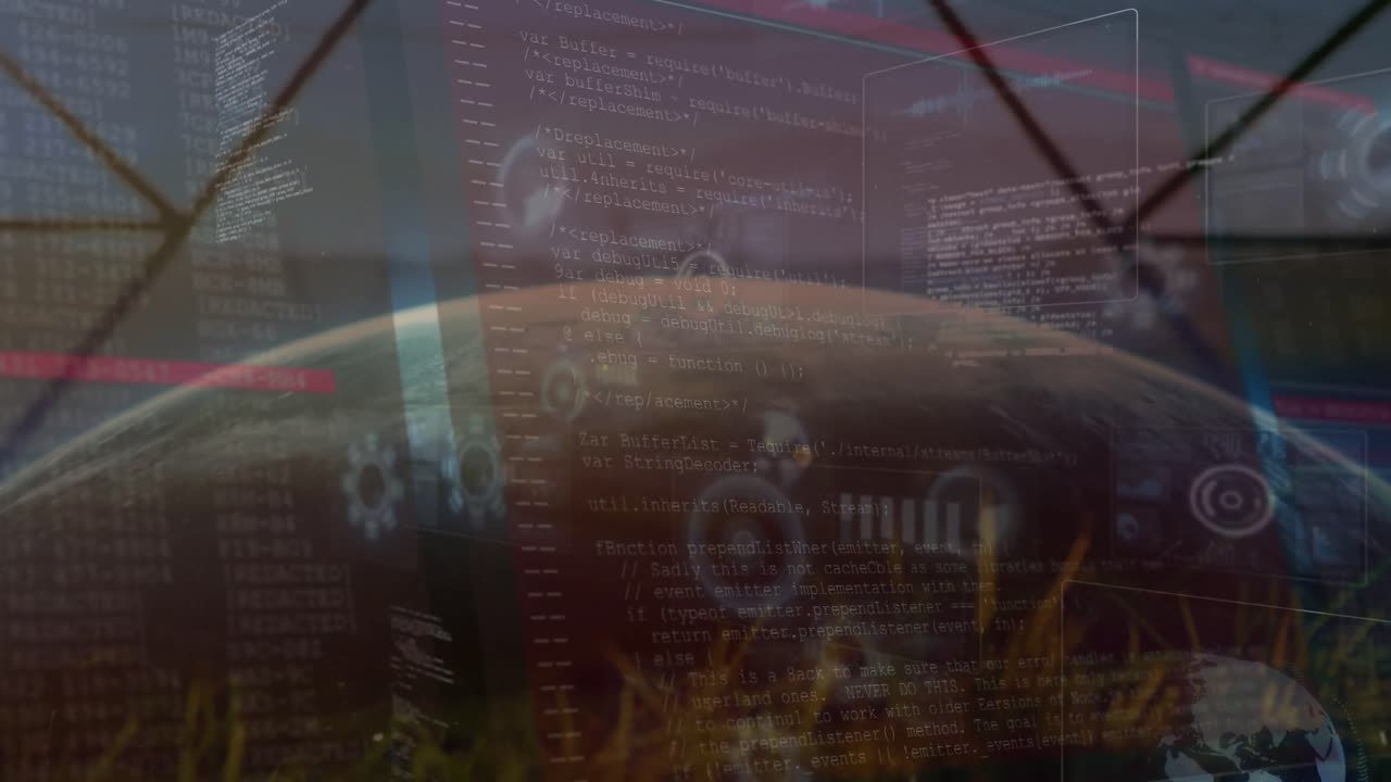 animación del procesamiento de datos en todo el mundo