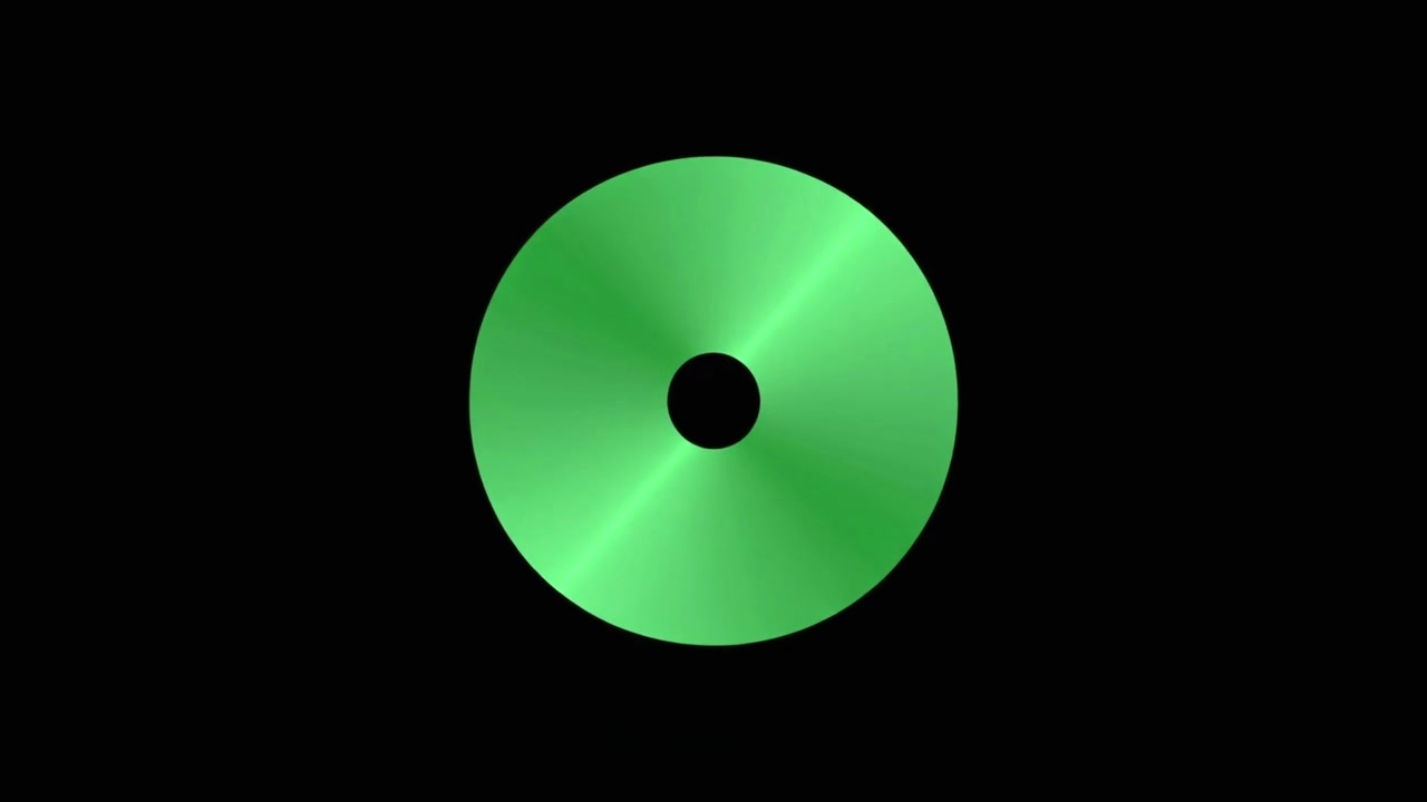 Animated Green Ring Expanding and Contracting on Black Background