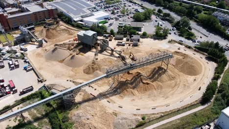 Factory-Industrial-Facility-Site-of-Concrete-Production-Plant,-Aerial