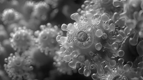 microscopic view of a virus or pathogen