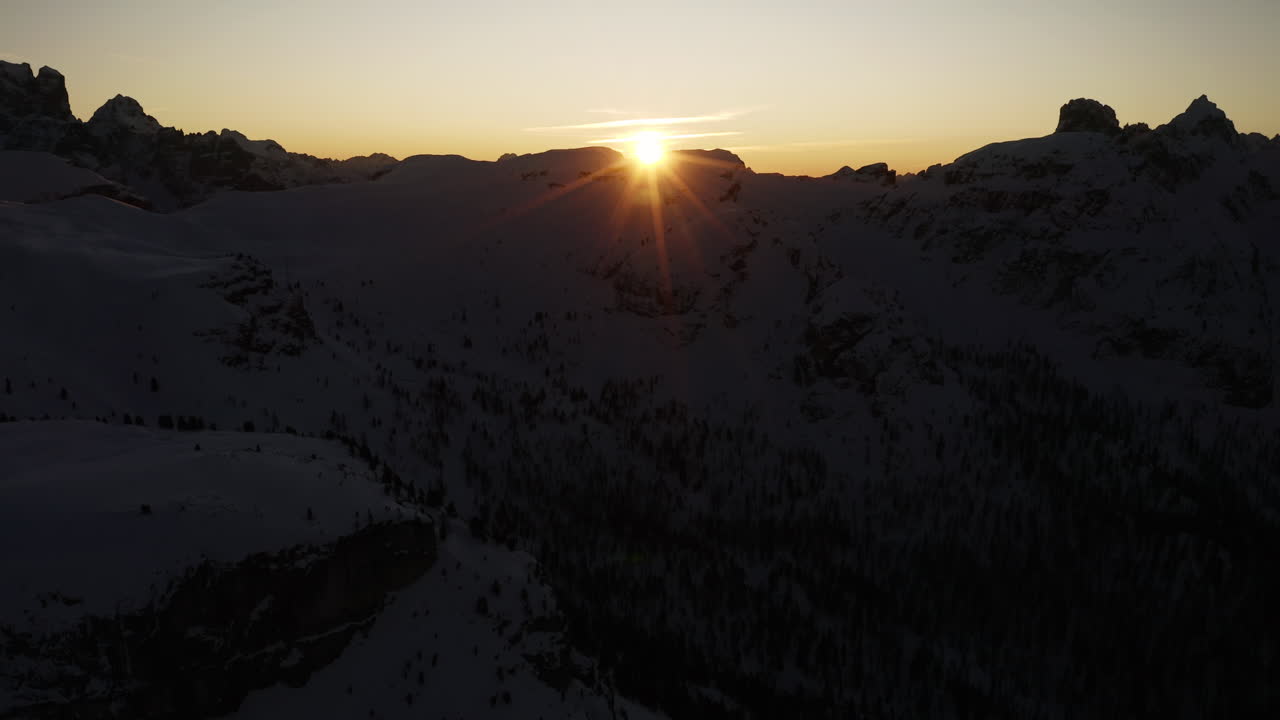 зимний закат в горах