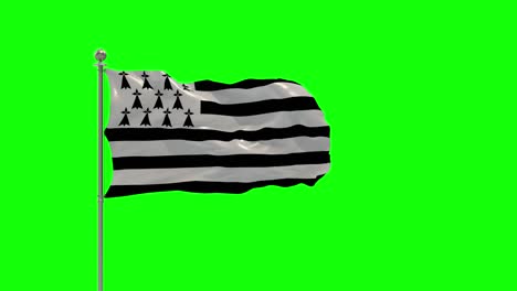 ilustración 3d de la bandera ondeando en un poste con una llave de croma