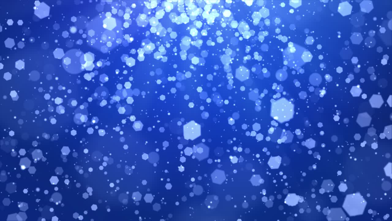 Abstract Blue Hexagon Particles