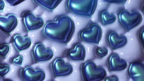 abstract iridescent hearts background