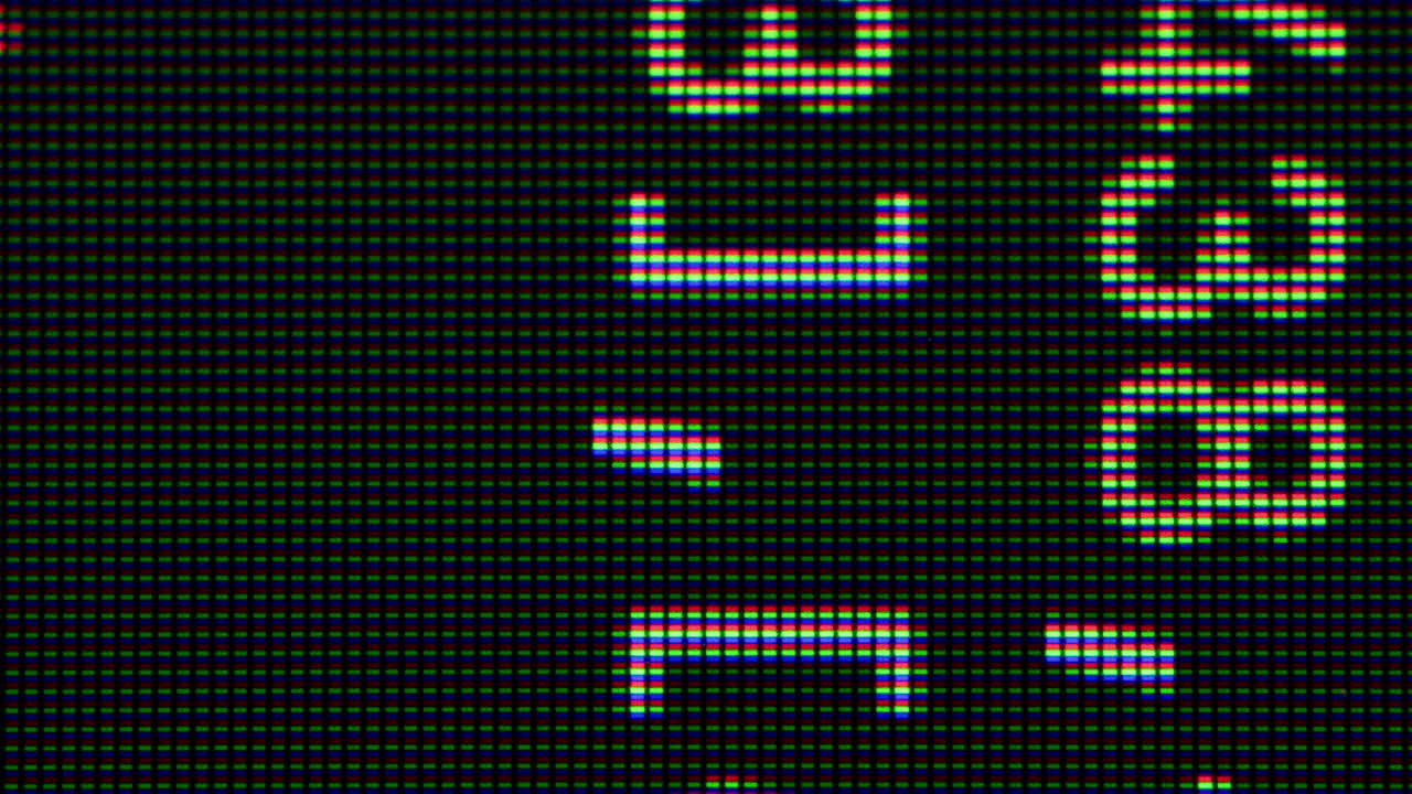 Close-up of a computer screen's pixels