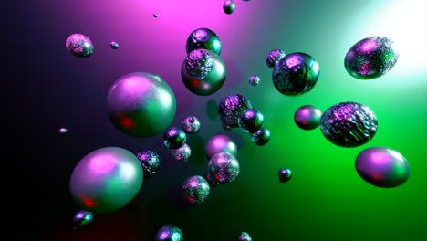 abstract 3d spheres with iridescent colors