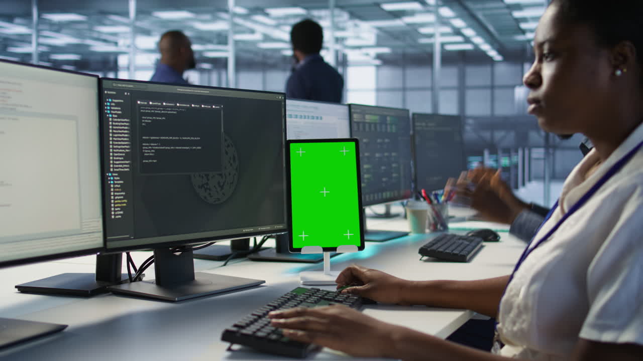 Diverse Team Working in a Modern Data Center