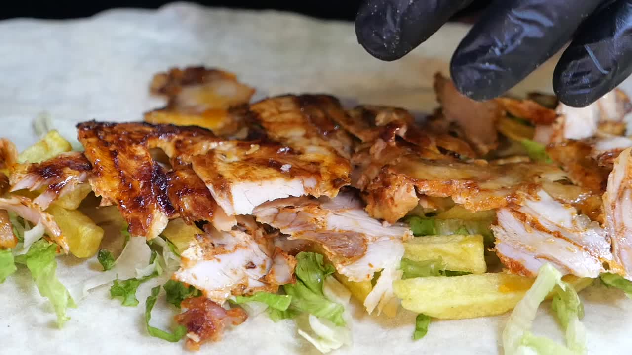 Chicken Shawarma Wrap Preparation