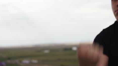 person practicing martial arts outdoors