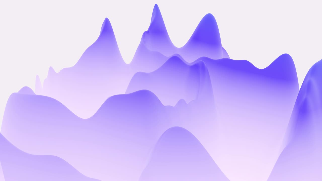 4k abstract looped fantastic background, liquid gradient of paint with internal glow forms hills or peaks that change smoothly in the cycle. Beautiful blue color transitions.