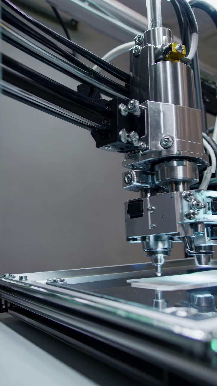 Close-up of a Precision Industrial Machine Working