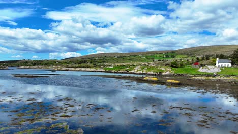 Irish-rural-landscape-cottage-by-the-sea,West-Cork-Ireland,-the-beautiful-Wild-Atlantic-Way