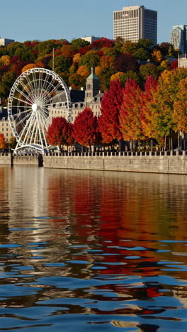 autumn colors at montreal's old port featuring the grand roue