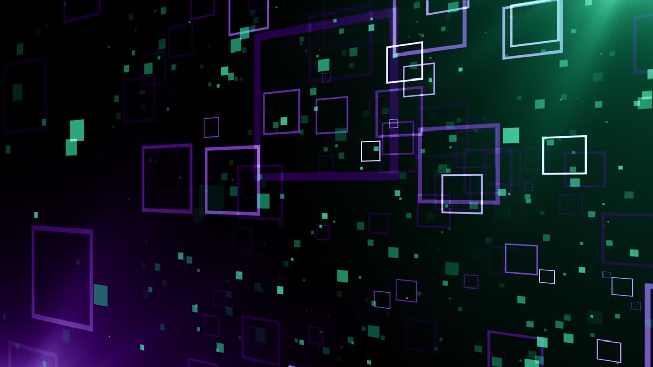 partículas verde violeta evento juego tráiler títulos escenario de concierto cinematográfico bucle de fondo