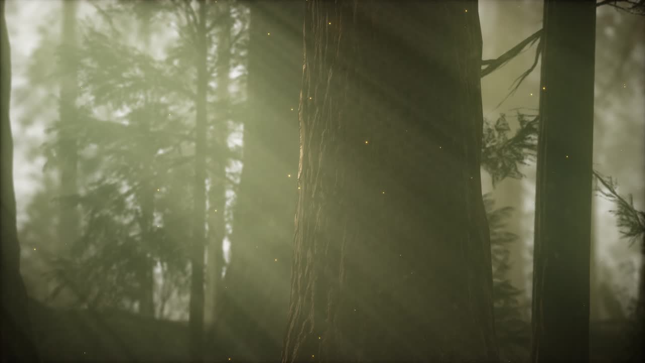 해가 뜨면 야생 소나무 숲