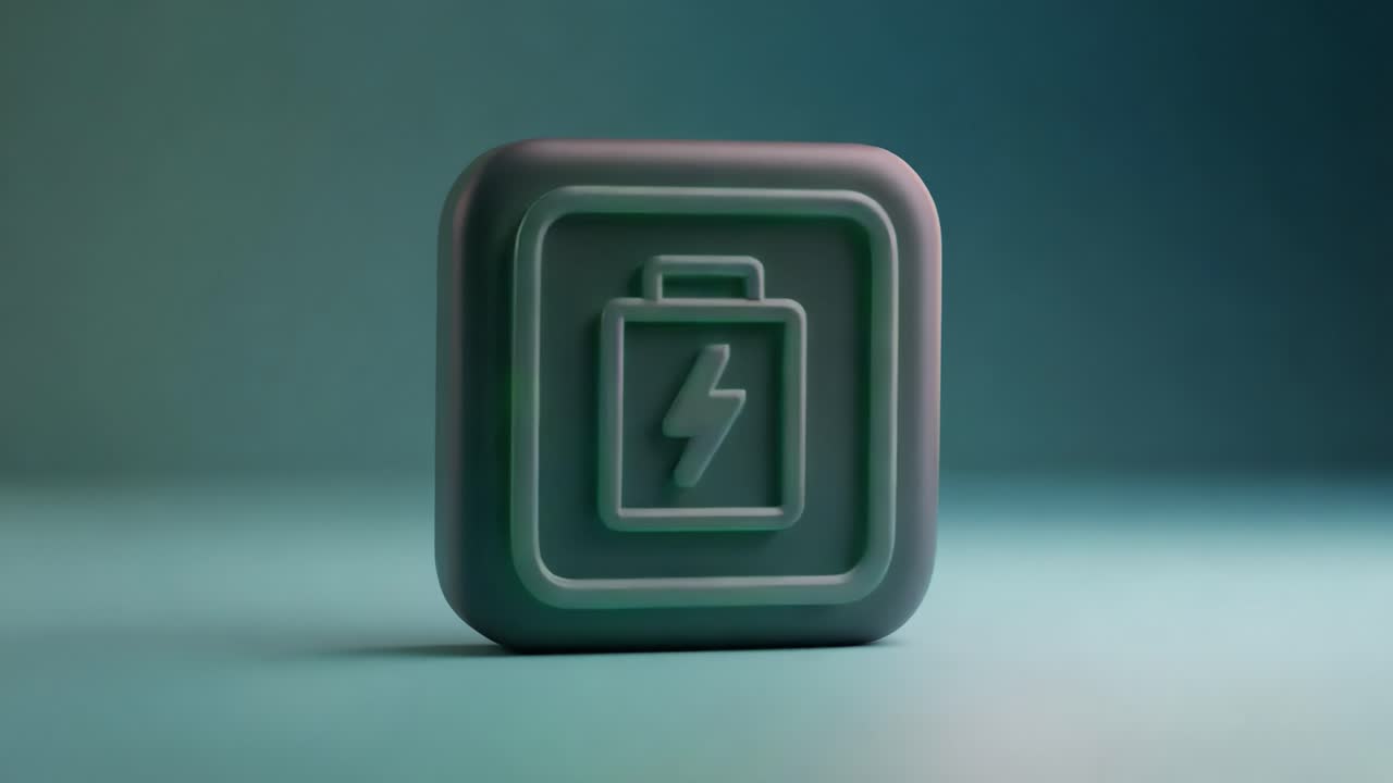 A Vibrant Green Battery Icon Symbolizing Energy and Power: Representing the Charge and Flow of Electricity in a Modern Digital Environment