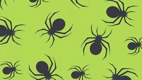 spooky spider pattern on green background