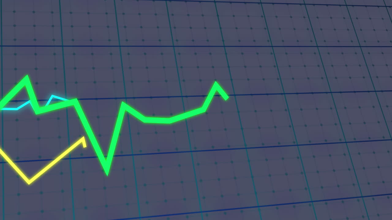 animación del procesamiento de datos estadísticos a través de la red de red contra un fondo gris