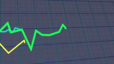 animación del procesamiento de datos estadísticos a través de la red de red contra un fondo gris