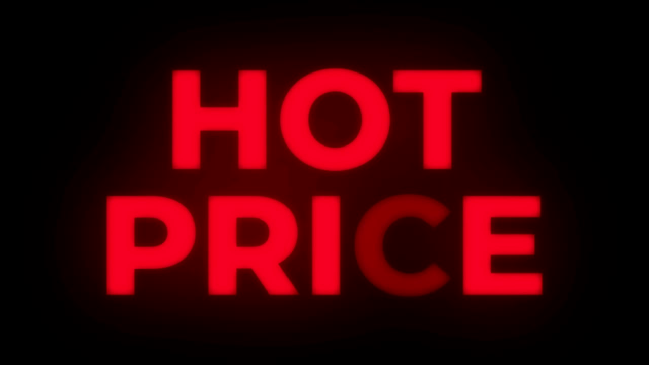 뜨거운 가격 텍스트 박이는 디스플레이 프로모션 루프