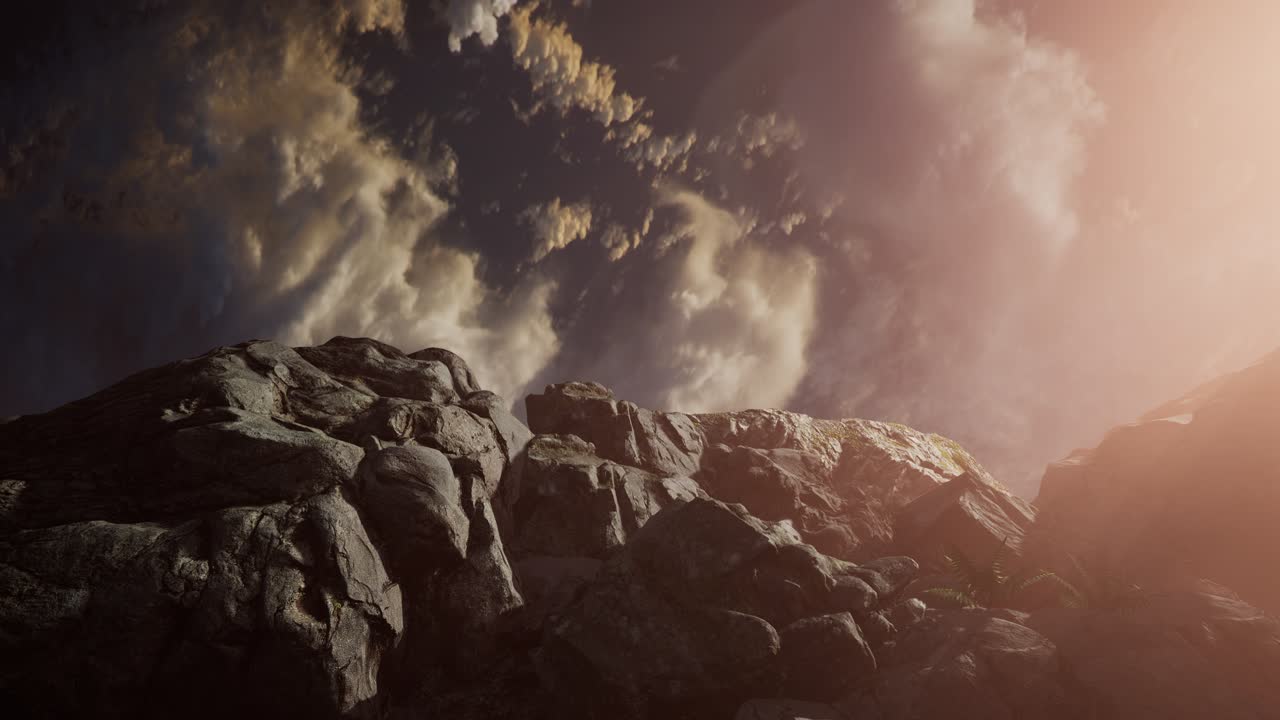 Hermosa vista sobre cloudscape y montañas